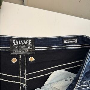 Salvage Denim Jeans with White Stitching